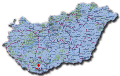 P�cs elhelyezked�se Magyarorsz�gon